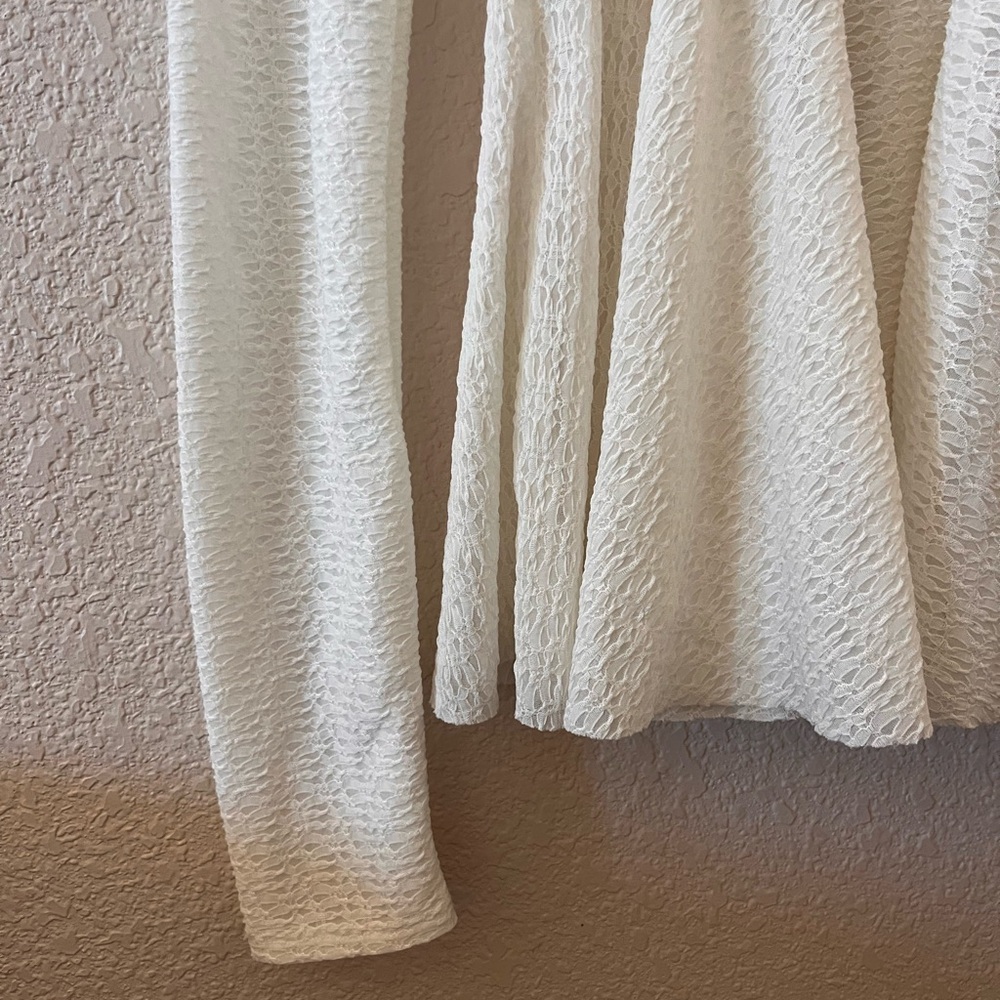 Free People Cream Lace Ling Sleeve Peplum top / Boho Western Cowgirl - Picture 4 of 13